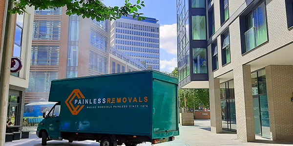 Painless Removals branded moving van