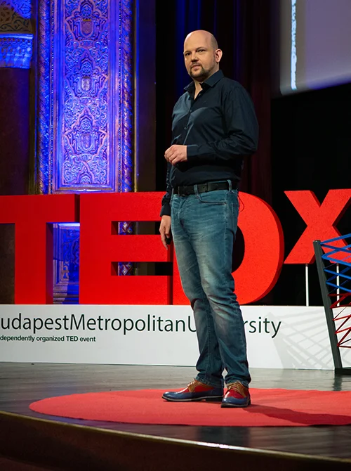 Laszlo Agoston speaking at TEDx